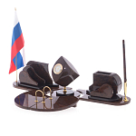 Настольный письменный набор из природного камня обсидиана коричневого Team leader варинант исполнения - 2 | Loft Concept в Брянске