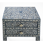 Тумбочка прикроватная White Pearl BEDSIDE CABINET 2 blue DRAWER варинант исполнения - 2 | Loft Concept в Брянске