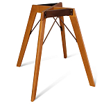 Стол обеденный с коричневой прямоугольной столешницей из керамики на четырех деревянных ножках Brown Ceramics варинант исполнения - 3 | Loft Concept в Брянске