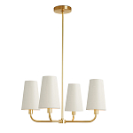 Люстра золотая с белыми тканевыми абажурами Coolness варинант исполнения - 1 | Loft Concept в Брянске