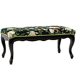 Банкетка из натурального бука черная с изображением птиц и цветов Blooming Birds варинант исполнения - 1 | Loft Concept в Брянске