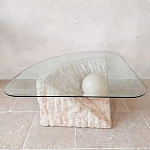 Дизайнерский журнальный стол в виде раковины с жемчужиной под прозрачной столешницей Fahin варинант исполнения - 1 | Loft Concept в Брянске