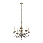 Люстра серебряного цвета с состаренным эффектом и декоративным подвесным шаром Kichler варинант исполнения - 2 | Loft Concept в Брянске