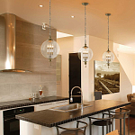 Подвесной светильник с прозрачным шарообразным стеклянным плафоном Feiss варинант исполнения - 6 | Loft Concept в Брянске