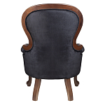 Кресло с мягкой обивкой из черного велюра на 4-х деревянных ножках Evelyn Classical Armchair варинант исполнения - 3 | Loft Concept в Брянске