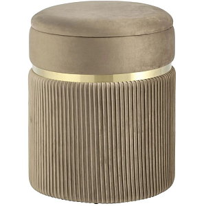 Пуф с ящиком бежевый Glossy Velor