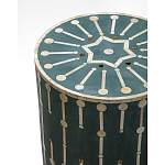 Приставной круглый столик с инкрустацией blue Mandika Bone Inlay  варинант исполнения - 1 | Loft Concept в Брянске