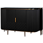 Комод черный округлой формы с рельефным фасадом Black Cut варинант исполнения - 1 | Loft Concept в Брянске