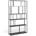 Стеллаж из металла широкий Wide Menzie Metal Rack Black варинант исполнения - 1 | Loft Concept в Брянске