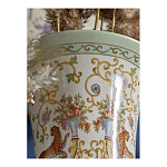 Ваза высокая из фарфора на бронзовом основании Turquoise Blooming Garden варинант исполнения - 8 | Loft Concept в Брянске