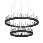 Люстра с двумя кольцами черного цвета с хрустальными элементами QUARTZ CRYSTAL варинант исполнения - 1 | Loft Concept в Брянске