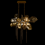 Люстра подвесная с 18-ю стеклянными плафонами с вертикальными подвесками Gilded Mirage  варинант исполнения - 3 | Loft Concept в Брянске