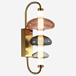 Бра с плафоном из разноцветного стекла Glass Peonies варинант исполнения - 3 | Loft Concept в Брянске