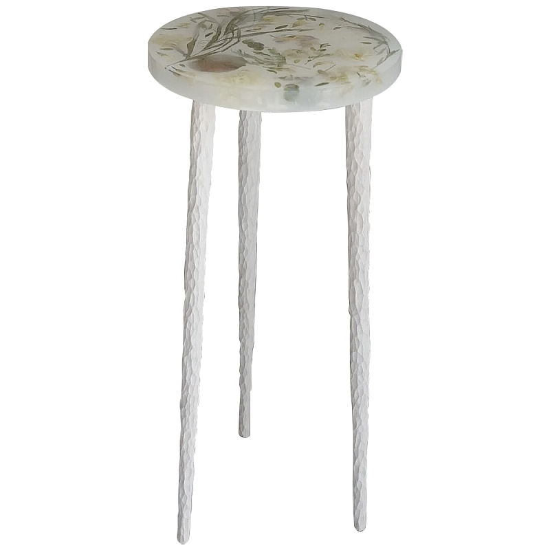 Круглый журнальный столик со столешницей из эпоксидной смолы Epoxy Resin Flowers Coffee Table Белый Черный Розовый Мульти Круглый журнальный столик со столешницей из эпоксидной смолы Epoxy Resin Flowers Coffee Table Белый Черный Розовый Мульти в Брянске | Loft Concept