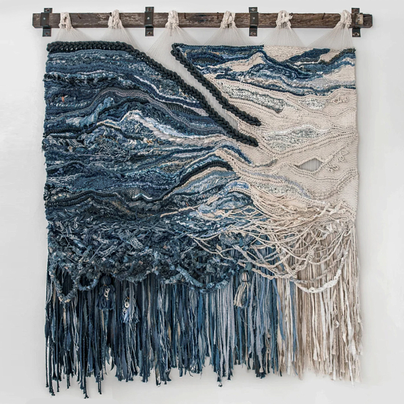 Большой гобелен в синих оттенках Blue Undine Бежевый Синий в Брянске | Loft Concept 
