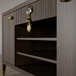 Комод-буфет Elsa Dreams Walnut с открытыми полками   варинант исполнения - 4 | Loft Concept в Брянске