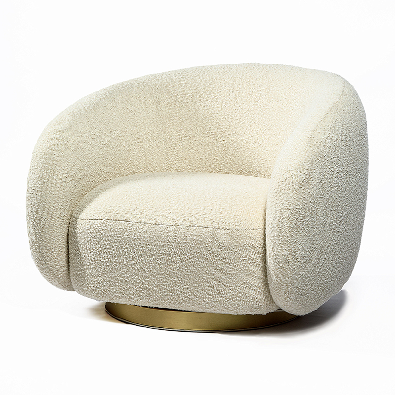 Кресло Bear Белое букле Белый Золотой в Брянске | Loft Concept 