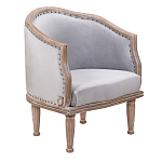 Кресло низкое с мягкой обивкой из велюра на 4-х деревянных ножках Emile Armchair grey варинант исполнения - 1 | Loft Concept в Брянске