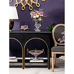 Ваза из прозрачного стекла на бронзовой подставке с ободком и ручками в виде стрекоз Eden Garden варинант исполнения - 7 | Loft Concept в Брянске