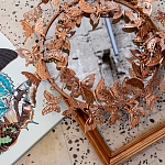 Зеркало круглое в металлической раме украшенной фигурами бабочек Butterflies варинант исполнения - 4 | Loft Concept в Брянске