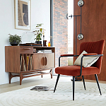 Кресло бархатное с подлокотниками на металлическом каркасе Oriel Retro Armchair варинант исполнения - 7 | Loft Concept в Брянске