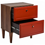 Тумба прикроватная красная из массива бука с 2-мя ящиками Wenge Light варинант исполнения - 3 | Loft Concept в Брянске
