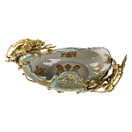 Чаша голубого цвета с оранментом и и бронзовыми фигурами леопардов Eden Garden варинант исполнения - 4 | Loft Concept в Брянске