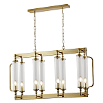 Люстра прямоугольная с 8-ю стеклянными плафонами цилиндрической формы Jeanette варинант исполнения - 2 | Loft Concept в Брянске