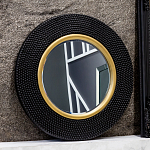 Зеркало в черной фактурной раме с золотым кантом Summon the Light варинант исполнения - 6 | Loft Concept в Брянске