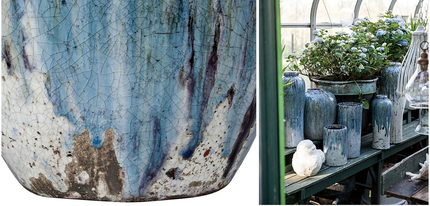 Ваза Terracotta Vase blue-white Ваза Terracotta Vase blue-white - Loft-Concept в Брянске