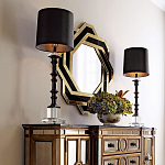 Зеркало восьмиугольное в черно-золотистой раме Pairing варинант исполнения - 3 | Loft Concept в Брянске