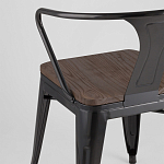 Черный глянцевый стул с сиденьем из натурального дерева TOLIX варинант исполнения - 7 | Loft Concept в Брянске