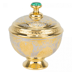 Сахарница металлическая с гравировкой и натуральным камнем Малахит в подарочной коробке Metal Stone Sugar Bowls варинант исполнения - 1 | Loft Concept в Брянске