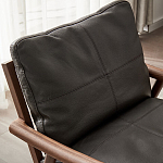 Кресло c каркасом из массива дерева и мягкой кожаной обивкой Walnut Armchair варинант исполнения - 5 | Loft Concept в Брянске