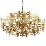 Люстра фигурная золотого цвета Corrugated Panels варинант исполнения - 1 | Loft Concept в Брянске