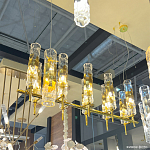 Люстра подвесная прямоугольная с 10-ю цилиндрическими плафонами LIAISON варинант исполнения - 3 | Loft Concept в Брянске