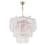 Люстра круглая многоярусная с прозрачными подвесками из стекла Hexagon Tube Light варинант исполнения - 2 | Loft Concept в Брянске