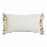 Чехол на подушку горчичного цвета с бахромой и объемным узором Ethnic mix варинант исполнения - 4 | Loft Concept в Брянске