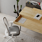 Стол письменный с выдвижным ящиком цвета древесины LEILA WORKING TABLE OAK ANTHRACITE варинант исполнения - 9 | Loft Concept в Брянске
