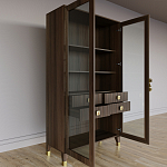 Дизайнерский шкаф витрина Elsa Dreams Walnut с 4-мя ящиками варинант исполнения - 7 | Loft Concept в Брянске