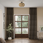 Потолочный светильник с плафоном из плетеного джута и черным каркасом Quoizel варинант исполнения - 7 | Loft Concept в Брянске