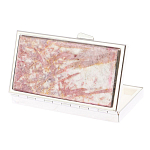 Таблетница карманная прямоугольная на 7 отделений с зеркалом и накладкой из натурального камня Турмалин Silver Stone Pillboxes варинант исполнения - 2 | Loft Concept в Брянске