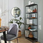 Металлический стеллаж Menzie Black Wide Metal Rack варинант исполнения - 4 | Loft Concept в Брянске