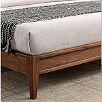 Кровать двуспальная с каркасом из дерева и мягким изголовьем Moon Walnut Bed варинант исполнения - 7 | Loft Concept в Брянске