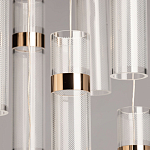 Люстра каскадная с прозрачными цилиндрическими плафонами Jenae Glass Tube Lighting варинант исполнения - 4 | Loft Concept в Брянске