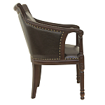 Кресло кожаное на 4-х деревянных ножках из массива березы Ethan Armchair brown варинант исполнения - 1 | Loft Concept в Брянске
