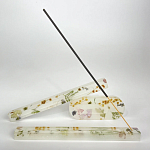 Подставка под благовония из эпоксидной смолы с цветами белая Epoxy Resin Flowers Incense Oval Stand White варинант исполнения - 4 | Loft Concept в Брянске