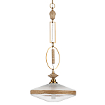 Подвесной светильник с плоским прозрачным плафоном и декоративной вставкой из текстурного камня Tectona  варинант исполнения - 1 | Loft Concept в Брянске