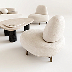 Кресло Vinsen обивка букле молочного цвета варинант исполнения - 1 | Loft Concept в Брянске