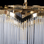 Люстра прямоугольная на цепях с прозрачными трубками и волнистым краем Nembus варинант исполнения - 11 | Loft Concept в Брянске